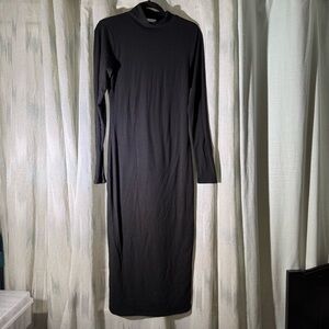 Good American Sundown Long Sleeve Body-con Midi Dress Mock Neck